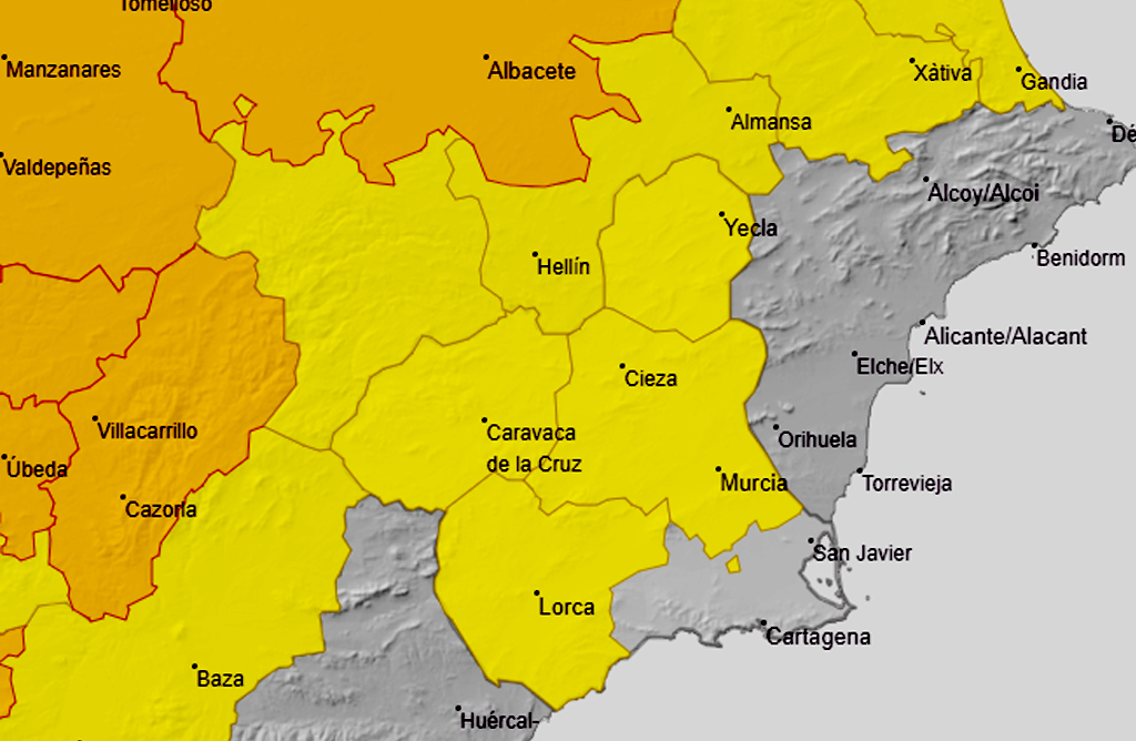 El Valle del Guadalentn entrar el viernes en aviso amarillo por valores que rozarn los 40 grados